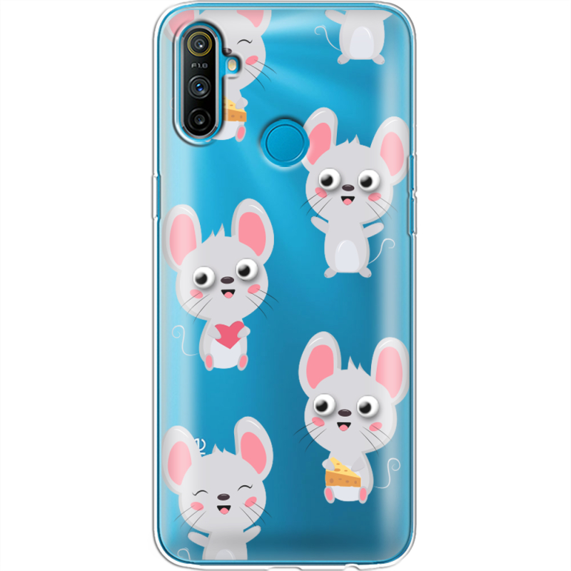 Прозрачный чехол BoxFace Realme C3 с 3D-глазками Mouse