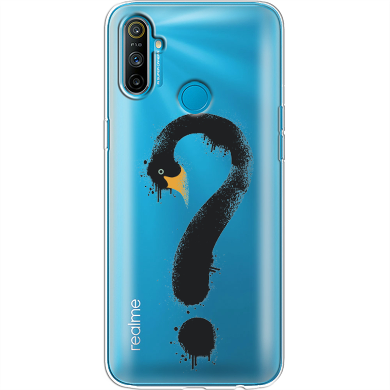 Прозрачный чехол BoxFace Realme C3 Swan question