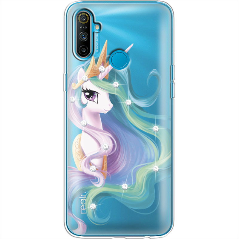 Чехол со стразами Realme C3 Unicorn Queen