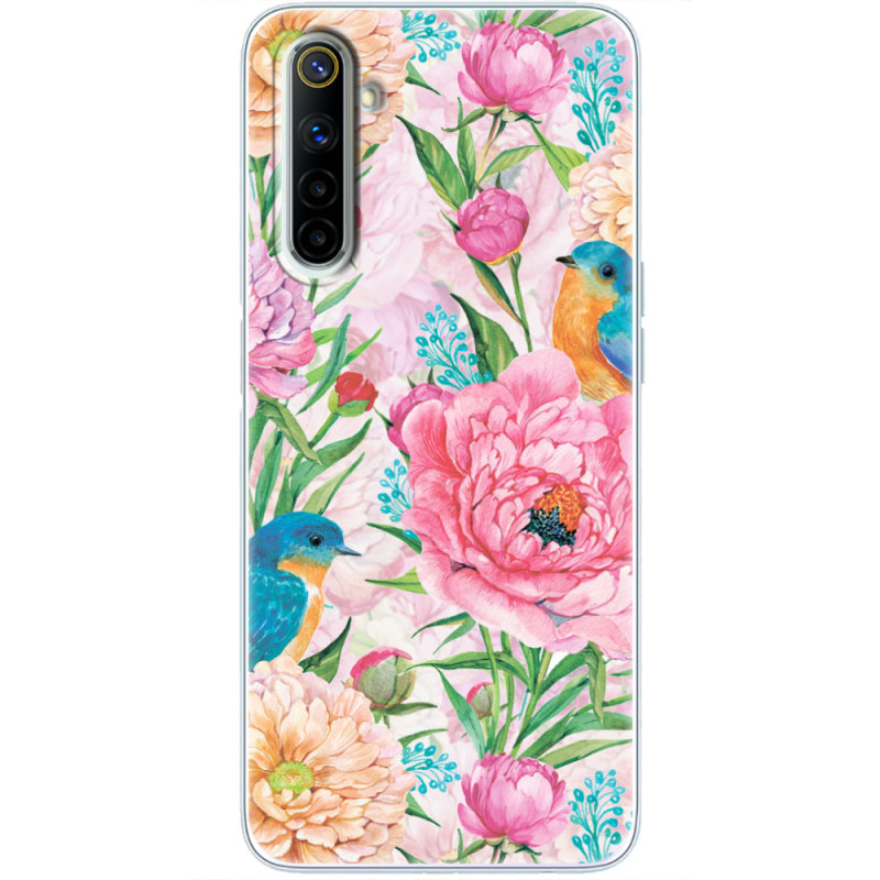 Чехол BoxFace Realme 6 Birds in Flowers