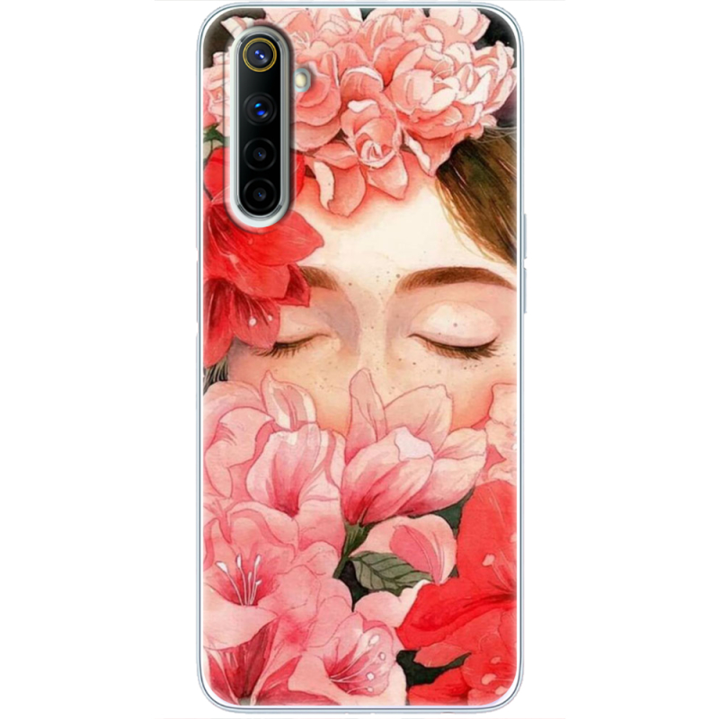 Чехол BoxFace Realme 6 Girl in Flowers