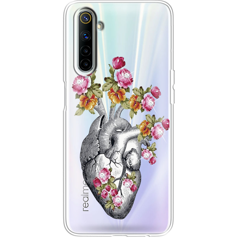 Чехол со стразами Realme 6 Heart