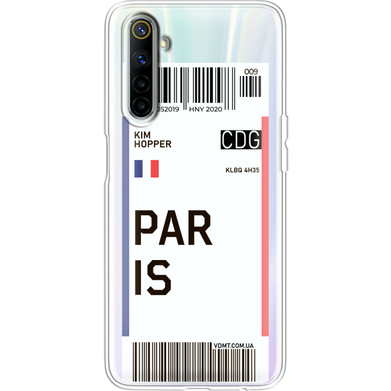 Прозрачный чехол BoxFace Realme 6 Ticket Paris