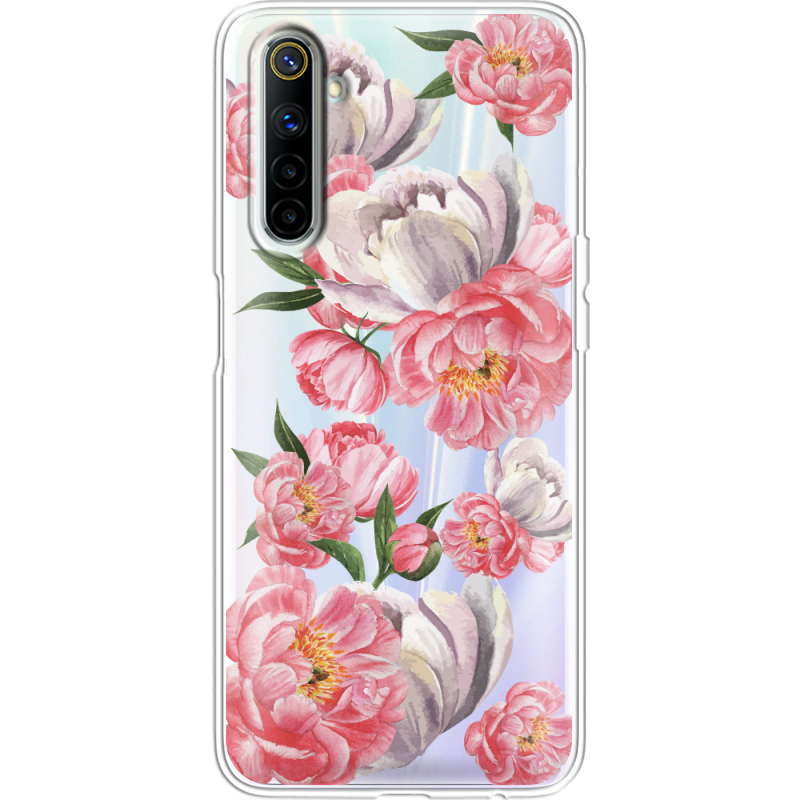 Прозрачный чехол BoxFace Realme 6 Peony Watercolor Style