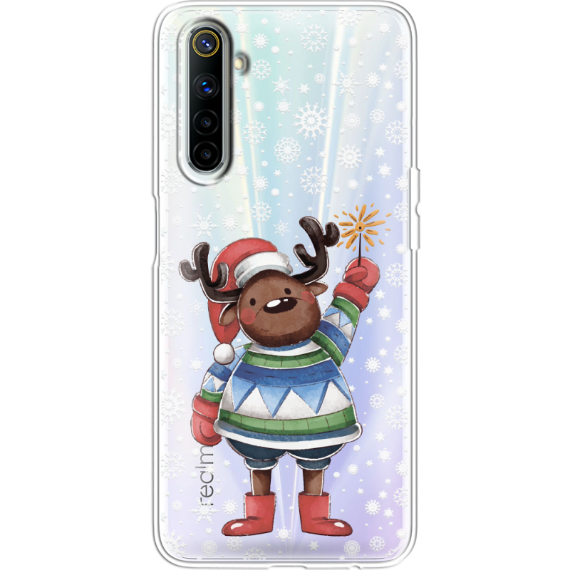 Прозрачный чехол BoxFace Realme 6 Christmas Deer with Snow