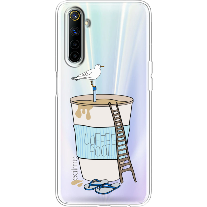 Прозрачный чехол BoxFace Realme 6 Segull in Cofee Pool