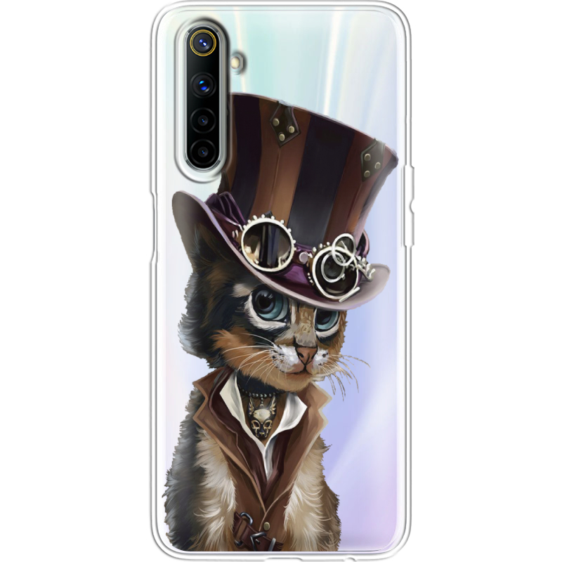 Прозрачный чехол BoxFace Realme 6 Steampunk Cat