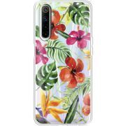 Прозрачный чехол BoxFace Realme 6 Tropical Flowers