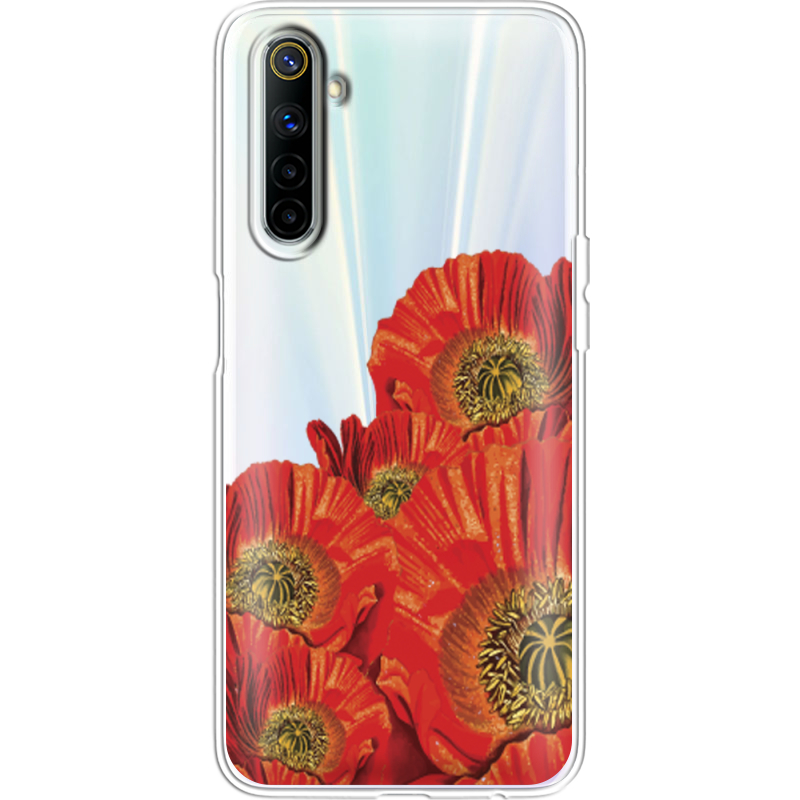 Прозрачный чехол BoxFace Realme 6 Red Poppies