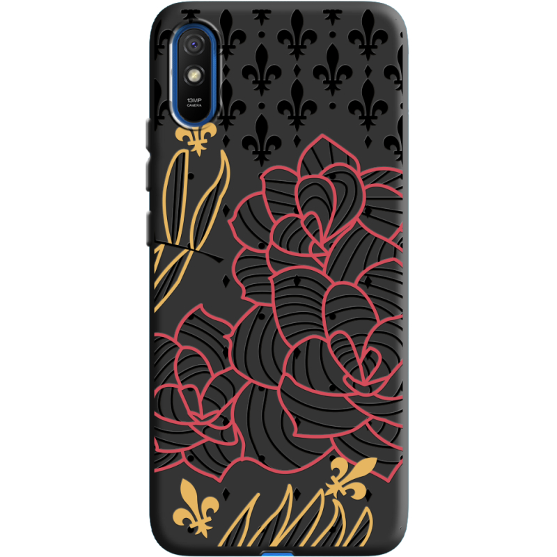 Черный чехол BoxFace Xiaomi Redmi 9A FranceFlowers