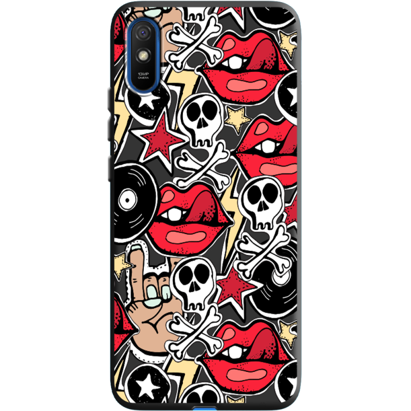 Черный чехол BoxFace Xiaomi Redmi 9A Rock Graffiti