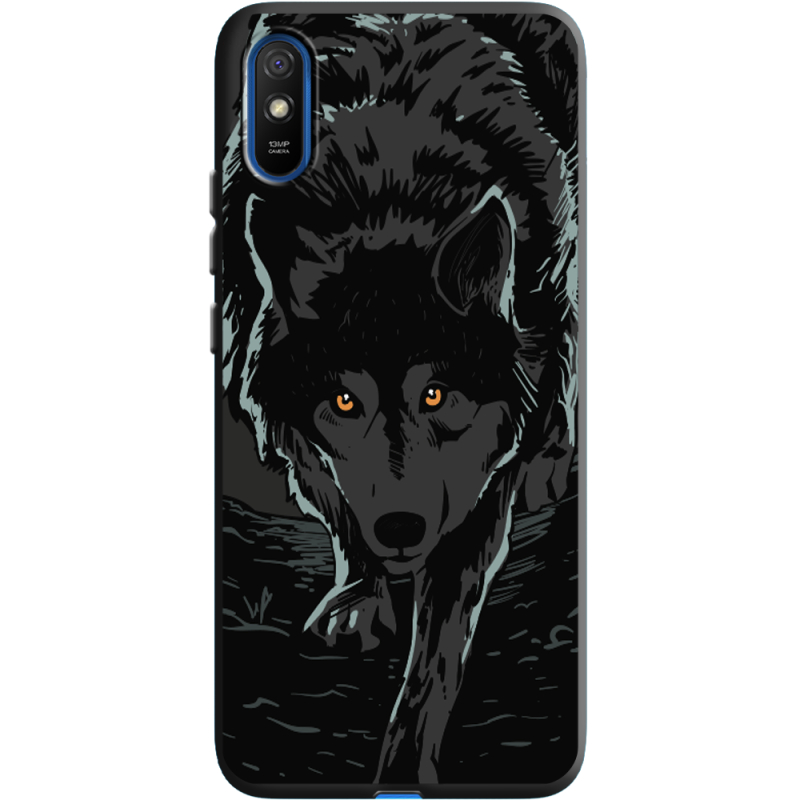 Черный чехол BoxFace Xiaomi Redmi 9A Wolf