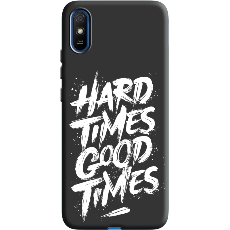 Черный чехол BoxFace Xiaomi Redmi 9A Hard Times Good Times