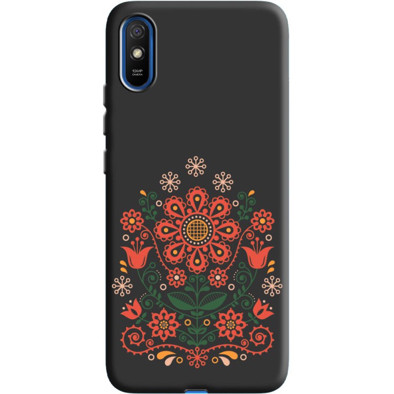 Черный чехол BoxFace Xiaomi Redmi 9A Ukrainian Ornament