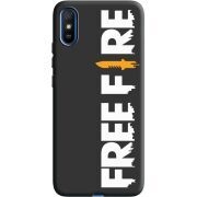 Черный чехол BoxFace Xiaomi Redmi 9A Free Fire White Logo