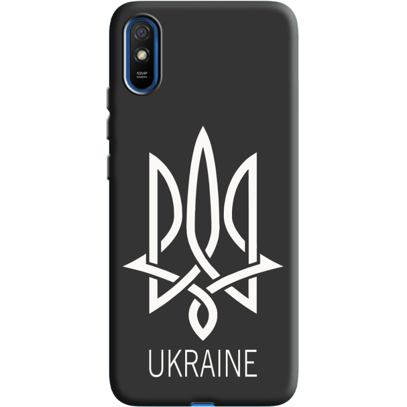 Черный чехол BoxFace Xiaomi Redmi 9A Тризуб монограмма ukraine