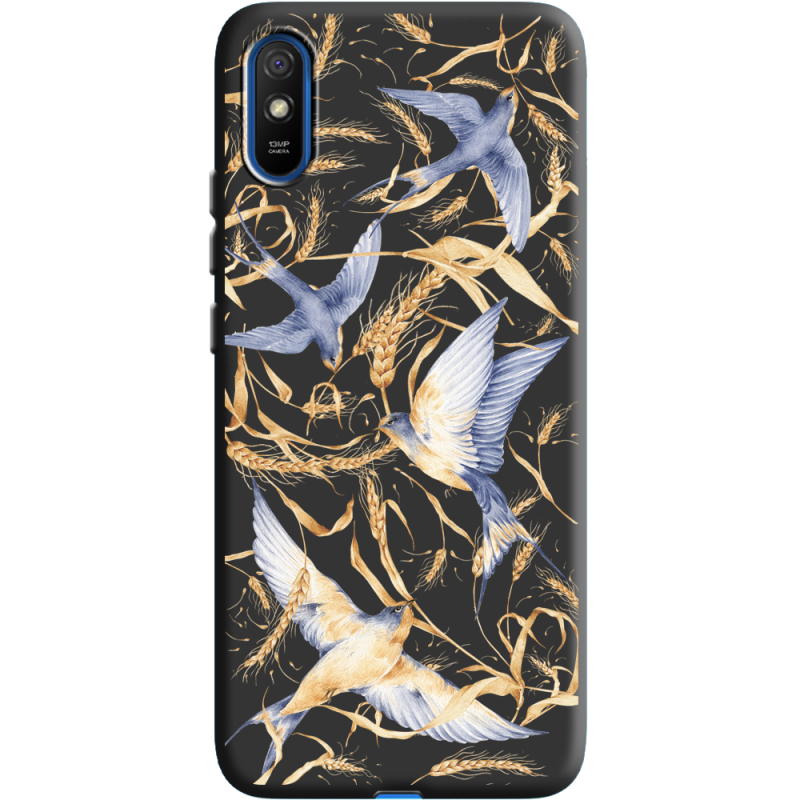 Черный чехол BoxFace Xiaomi Redmi 9A Ластівки