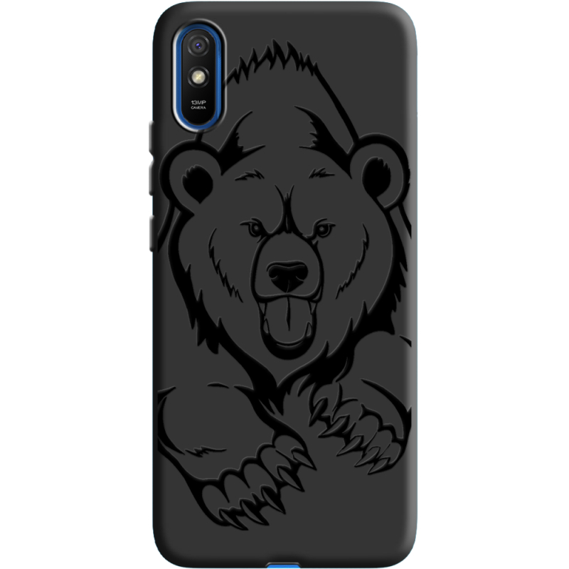 Черный чехол BoxFace Xiaomi Redmi 9A Grizzly Bear