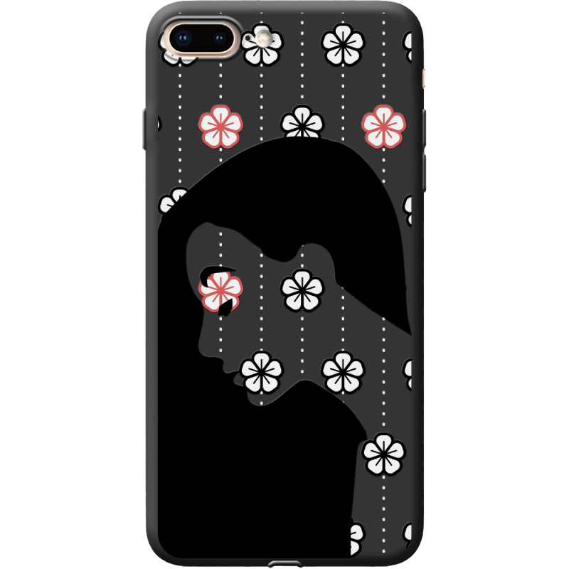 Черный чехол Uprint Apple iPhone 7/8 Plus Flower Hair