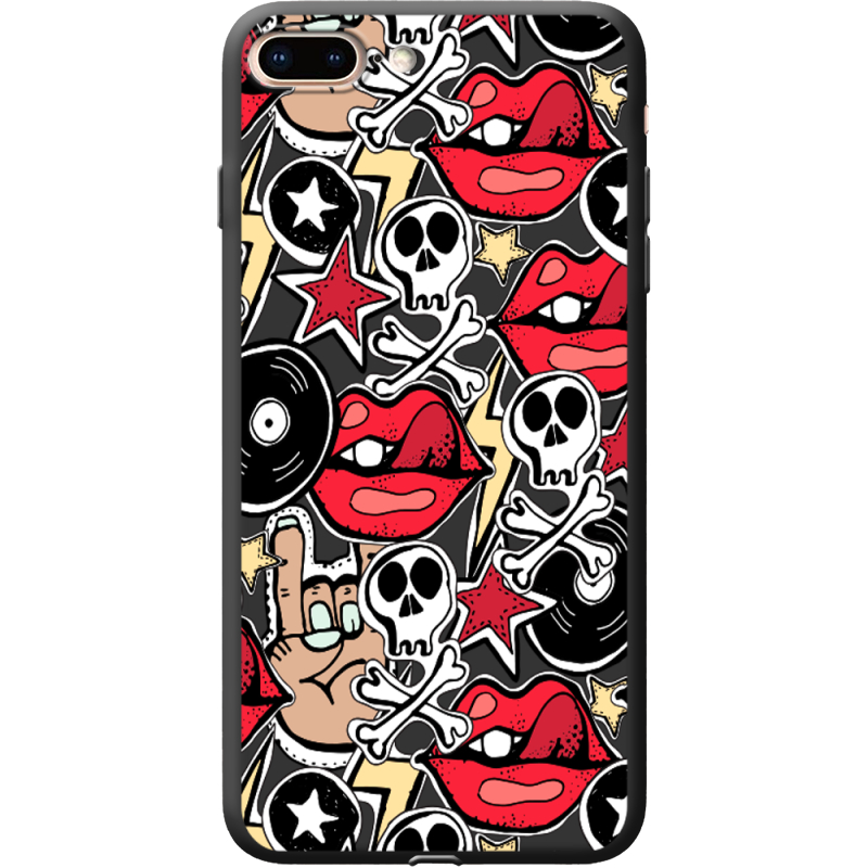 Черный чехол Uprint Apple iPhone 7/8 Plus Rock Graffiti