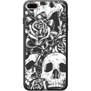 Черный чехол Uprint Apple iPhone 7/8 Plus Skull and Roses
