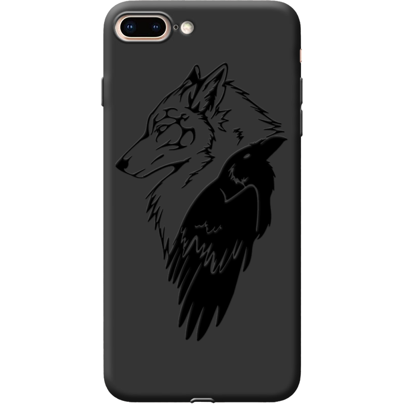 Черный чехол Uprint Apple iPhone 7/8 Plus Wolf and Raven