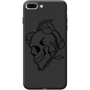 Черный чехол Uprint Apple iPhone 7/8 Plus Skull and Roses