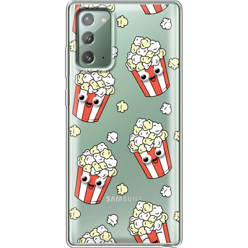 Прозрачный чехол BoxFace Samsung N980 Galaxy Note 20 с 3D-глазками Popcorn