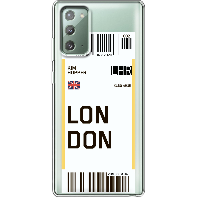 Прозрачный чехол BoxFace Samsung N980 Galaxy Note 20 Ticket London