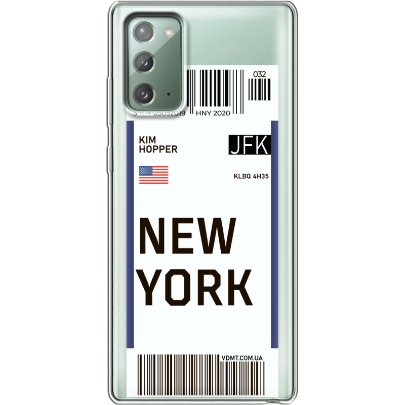 Прозрачный чехол BoxFace Samsung N980 Galaxy Note 20 Ticket New York