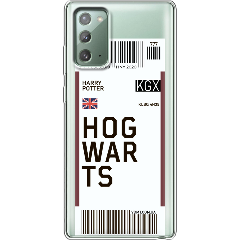 Прозрачный чехол BoxFace Samsung N980 Galaxy Note 20 Ticket Hogwarts