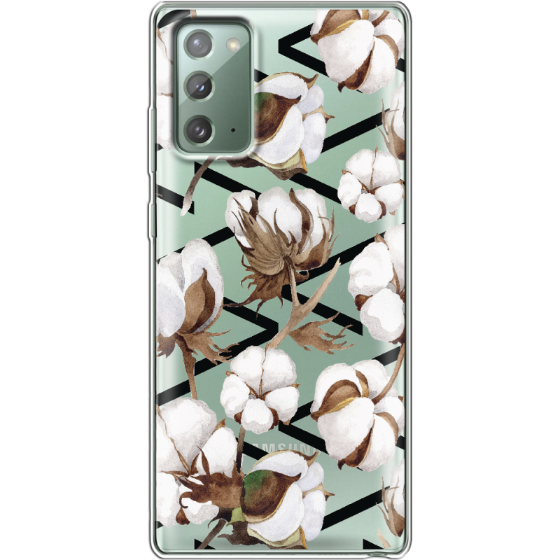 Прозрачный чехол BoxFace Samsung N980 Galaxy Note 20 Cotton flowers