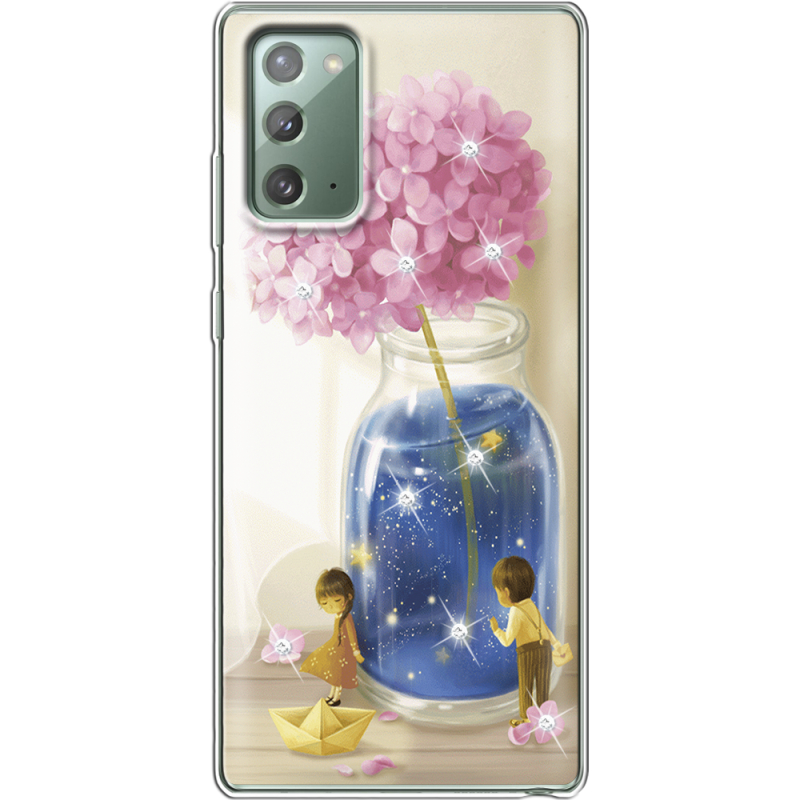 Чехол со стразами Samsung N980 Galaxy Note 20 Little Boy and Girl
