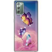Чехол со стразами Samsung N980 Galaxy Note 20 Butterflies