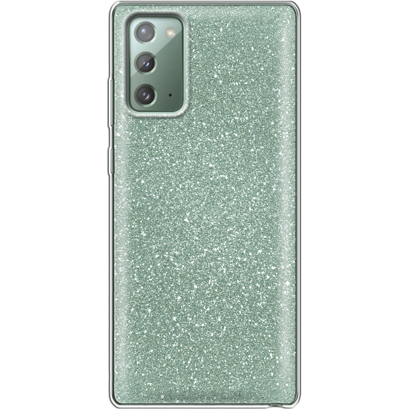 Чехол с блёстками Samsung N980 Galaxy Note 20 Зеленый