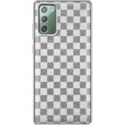 Чехол с блёстками Samsung N980 Galaxy Note 20 Шахматы
