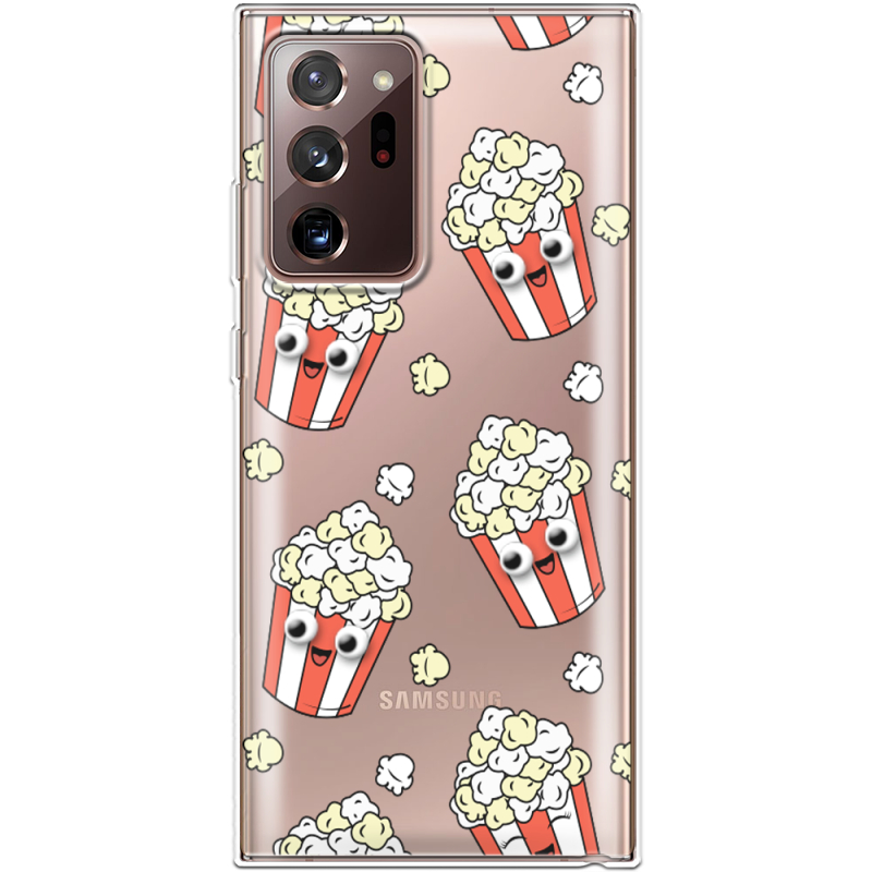 Прозрачный чехол BoxFace Samsung N985 Galaxy Note 20 Ultra с 3D-глазками Popcorn