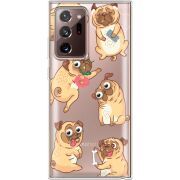 Прозрачный чехол BoxFace Samsung N985 Galaxy Note 20 Ultra с 3D-глазками Pug