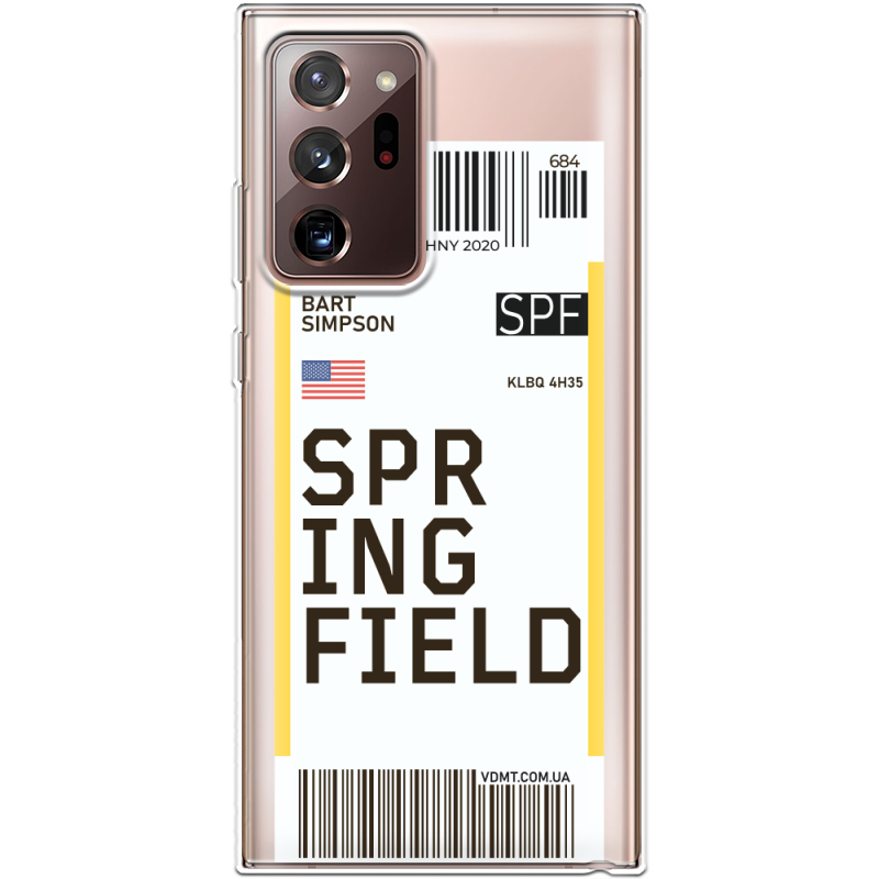 Прозрачный чехол BoxFace Samsung N985 Galaxy Note 20 Ultra Ticket Springfield