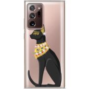 Чехол со стразами Samsung N985 Galaxy Note 20 Ultra Egipet Cat