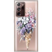 Чехол со стразами Samsung N985 Galaxy Note 20 Ultra Ice Cream Flowers