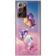Чехол со стразами Samsung N985 Galaxy Note 20 Ultra Butterflies