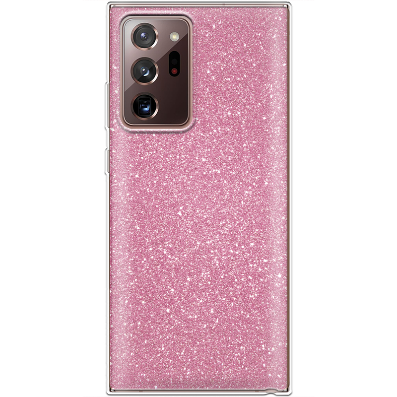 Чехол с блёстками Samsung N985 Galaxy Note 20 Ultra Розовый