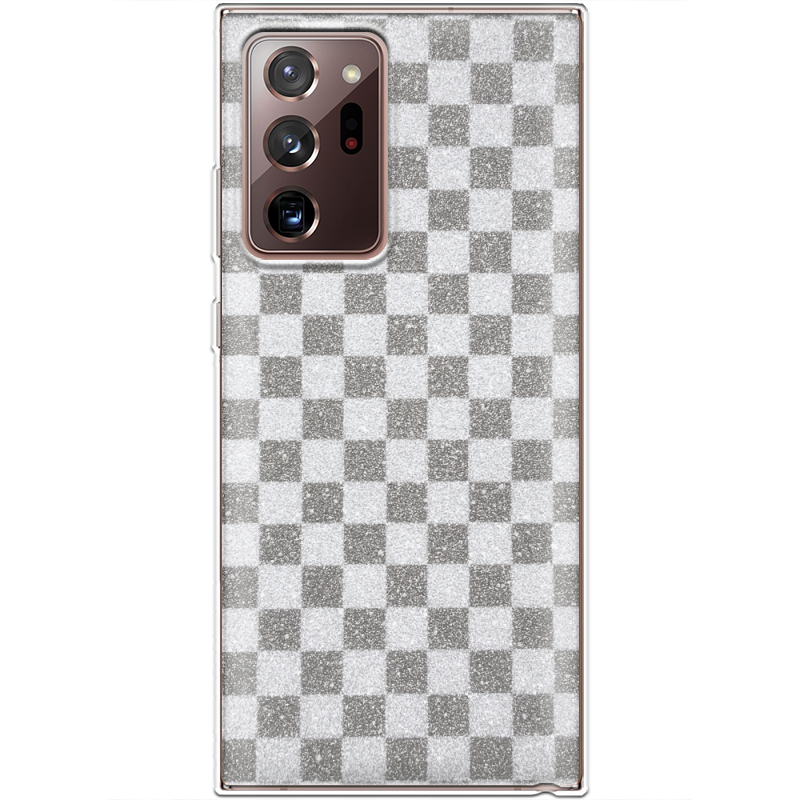 Чехол с блёстками Samsung N985 Galaxy Note 20 Ultra Шахматы