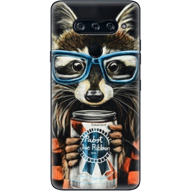 Чехол BoxFace LG V40 ThinQ Енот с банкой