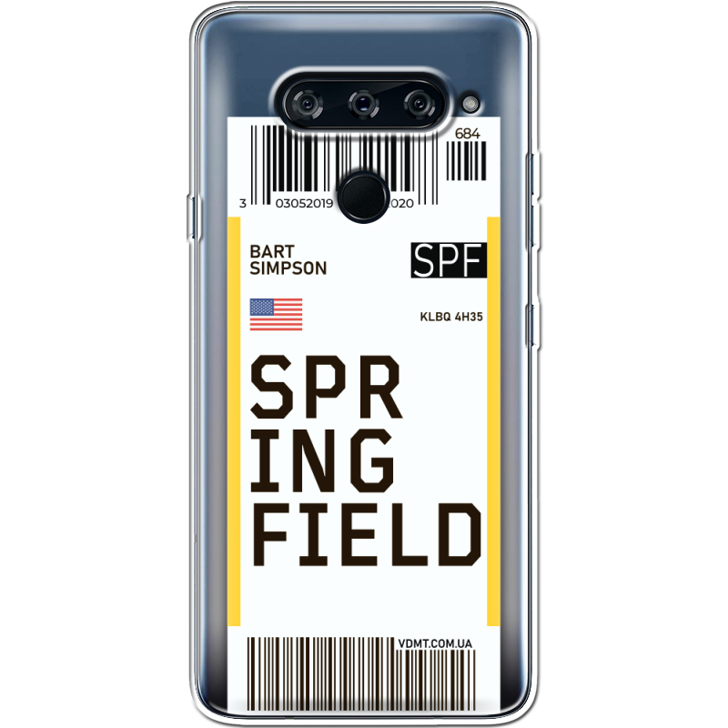 Прозрачный чехол BoxFace LG V40 ThinQ Ticket Springfield