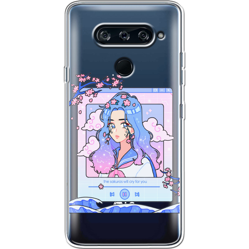 Прозрачный чехол BoxFace LG V40 ThinQ The Sakuras Will Cry For You