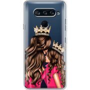 Прозрачный чехол BoxFace LG V40 ThinQ Queen and Princess