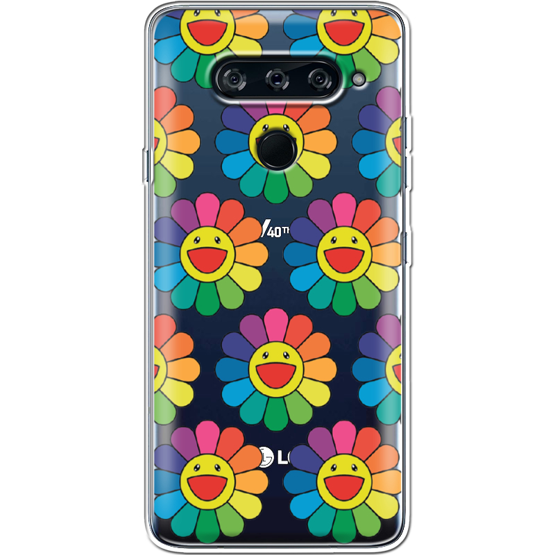 Прозрачный чехол BoxFace LG V40 ThinQ Hippie Flowers