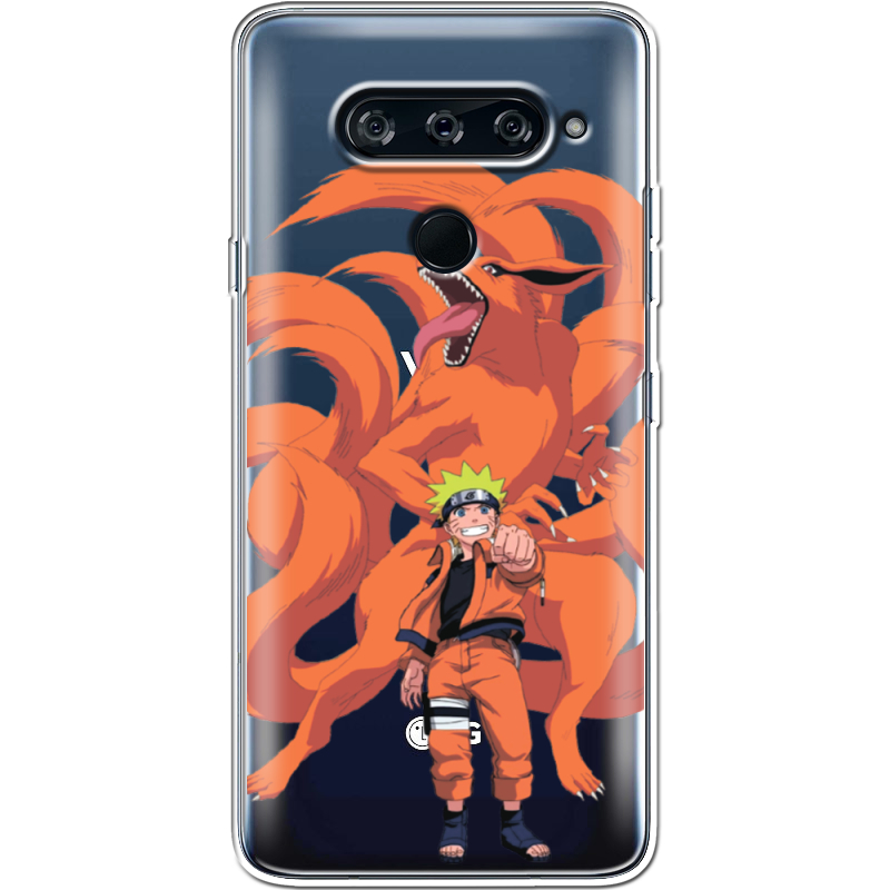 Прозрачный чехол BoxFace LG V40 ThinQ Naruto and Kurama